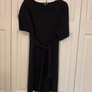 Express black mini tie waist dress